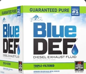 Box of BlueDEF Diesel Exhaust Fluid